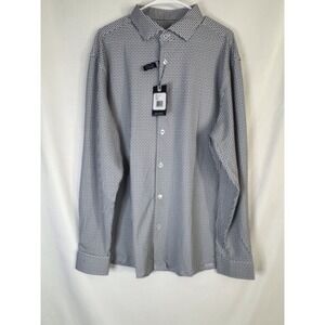 Stone Rose Men's 2XL Button Down Shirt NWT Blue Geometric Print Long Sleeve‎